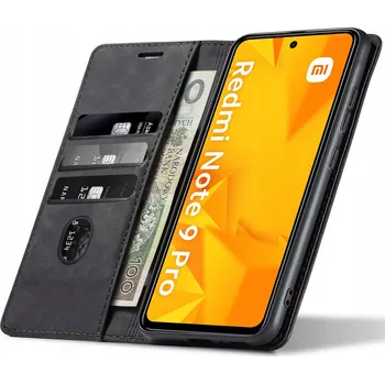 Pouzdro na mobilní telefon Flipové pouzdro Nela-Styl pro Xiaomi Redmi Note 9 Pro, Redmi Note 9S, černé