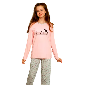 Dívčí pyžamo Cornette Dívčí dlouhé pyžamo Christina 10014 růžové 140 Růžová