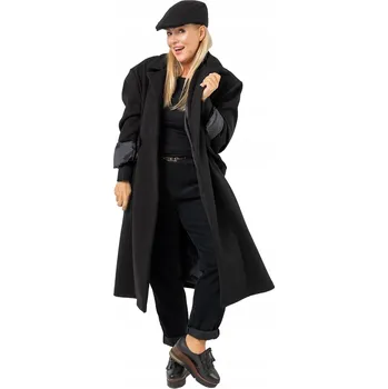 Dámský kabát Agrafka dámský kabát černý oversize bez kapuce univerzální velikost