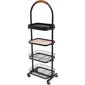 regál ČTYŘPATROVÝ KUCHYŇSKÝ REGÁL 103 CM - MOBILNÍ ÚLOŽNÝ REGÁL - VOLNĚ STOJÍCÍ POLICE