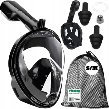 Potápěčská maska POTÁPĚČSKÉ BRÝLE PRO POTÁPĚNÍ A ŠNORCHLOVÁNÍ PLAVÁNÍ, CELOOBLIČEJOVÁ, S TRUBIČKOU S/M