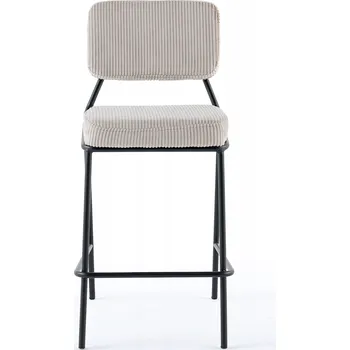 Barová židle Moderní barová židle Plush Noir s měkkým béžovým čalouněním