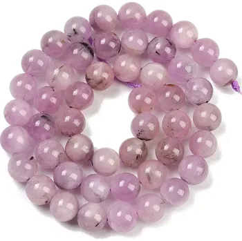 Kunzit, 8-9 mm, půlšňůra 19 cm (cca 23 korálků)