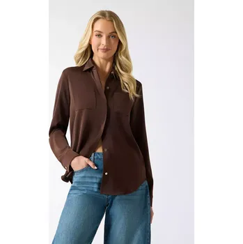 GUESS dámská košile LS Olinda hnědá L