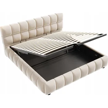 Postel Jednolůžková dřevěná postel Arhatreya 140x200 v odstínech béžové