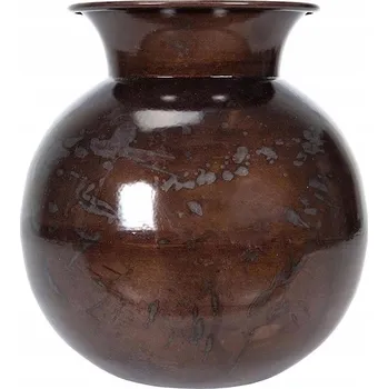 Váza VÁZA NA KVĚTINY KYTICE LOFT KOVOVÁ 20 cm DO OBÝVÁKU HNĚDÁ BOHO