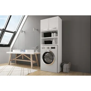 Koupelnový nábytek Stojící koupelnová skříňka Veneti bílá matná 64x183x30 cm