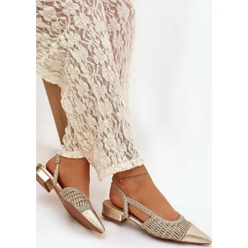 Dámské sandále Boto Dámské sandály s pleteným na platformě Nivorra Barva: Zlatá, Velikost: 38