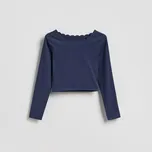 Reserved - Tričko s dlouhým rukávem s ozdobným výstřihem - tmavomodrá - 155DP-59X - 155DP-59X-XL