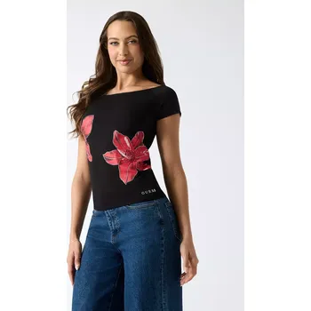 Dámské tričko GUESS dámské tričko Hibiscuis černá XL
