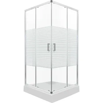 Novoterm Čtvercový sprchový kout NV-Madera 90x90 chrom/transparent - bez vaničky