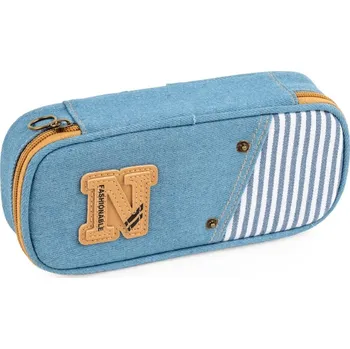 Penál FANDY Penál etue Denim 2 světle modrý