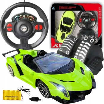 RC model auta RC AUTO NA DÁLKOVÉ OVLÁDÁNÍ + VOLANT PEDÁLY LAMBO LED !