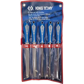 Sada pilníků na kov 5 ks s kartáčem King Tony 1005GQ