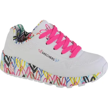 Dívčí tenisky Bílé dívčí tenisky Skechers Uno Lite 314976L-WMLT Velikost: 34