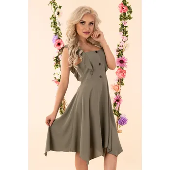 Dámské šaty Ležérní šaty Quellama s knoflíky Barva: Khaki, Velikost: XL