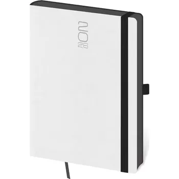 Kalendář Denní diář 2026 A5 Memory bílý s gumičkou