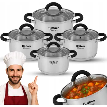 Hrnec Sada hrnců Hoffner Premium nerezová ocel 8 dílů