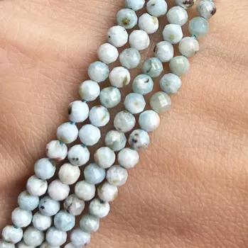 Drahý kámen Larimar, 3-3,5 mm, fasetovaný, balení 5 ks