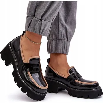 Dámské mokasíny Dámské kožené mokasíny D&A MR870-32 černé, velikost 36