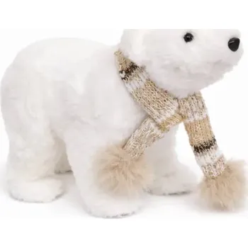 Velikonoční dekorace DECOLED Dekorace lední medvídek 30 × 11 × 20 cm, Polystyren a plyš, bílý