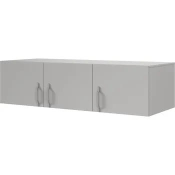 Šatní skříň BRN2 3D Nástavec na skříň, kolekce BRAGA- platinová šedá, kovové úchyty, 150 x 40 x 60,5 cm