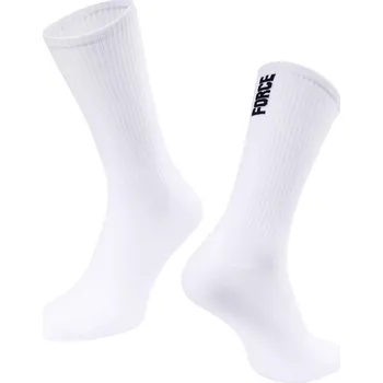 ponožky FORCE LONGER SLIM, bílé S-M/36-41