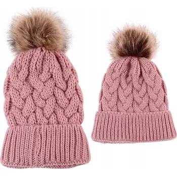 Čepice Čepice pro maminku a dítě - Růžová KP-21553