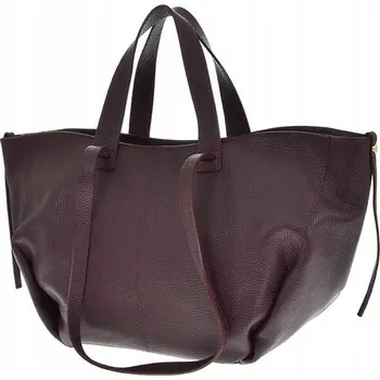 Kabelka Vera Pelle shopper kabelka z pravé kůže červená