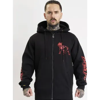 Pánská mikina Pánská Mikina s kapucí a zipem Amstaff Logo 2.0 black velikost: XXL