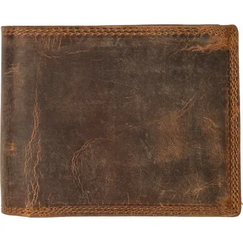Peněženka Kožená pánská peněženka bez zapínání - hnědá