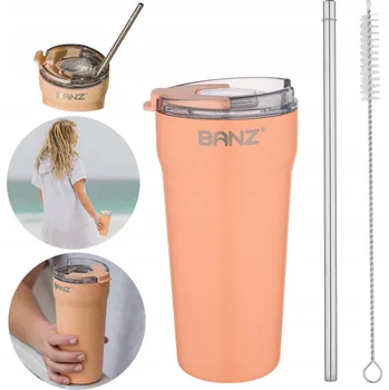 Termohrnek Termohrnek 530 ml s kovovým brčkem a čisticím kartáčkem BANZ