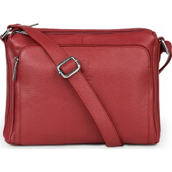 Kabelka Vera Pelle kabelka z pravé lícové kůže – červená