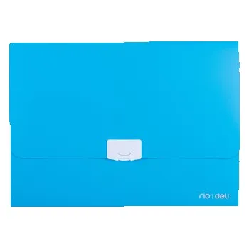 Kancelářské potřeby Teczka z rączką białą 13-przegródek Rio niebieska, Deli