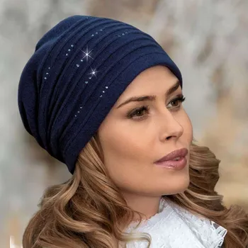 Čepice Krumlovanka Dámská zimní čepice 100%vlna tmavě modrá W-0052/161