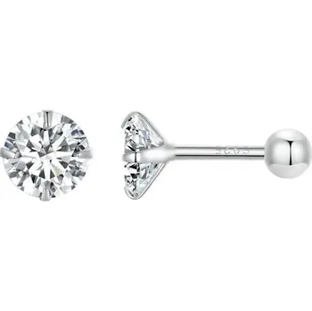 Náušnice GRACE Silver Jewellery Stříbrné náušnice Helen, šroubek, zirkon 7 mm, stříbro 925/1000 E-SCE1646-L/155 Stříbrná