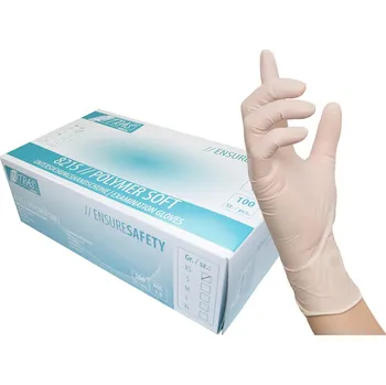 Vyšetřovací rukavice NITRAS Latexové rukavice - POLYMER SOFT 100 ks Velikost: XS (6)