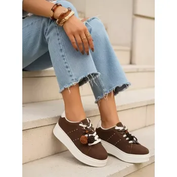 Dámské kozačky Dámské boty DSTREET ZY1415 HNĚDÁ 37