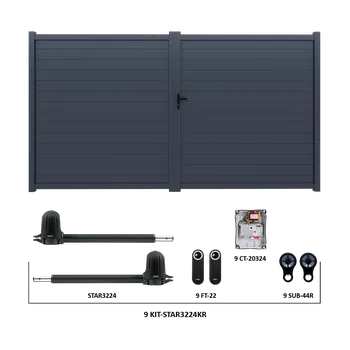 Křídlová brána, hliníková, 4000 x 1788 mm s pohonem STAR3224KR