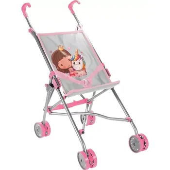 Kočárek pro panenku Kočárek pro panenky parasolka Unicorn Grey, skládací