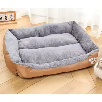 Pelíšek pro psa Pelíšek pro psa M (49,8 × 39,9 cm) – měkký, s vyvýšenými okraji a protiskluzovou spodní částí - Khaki