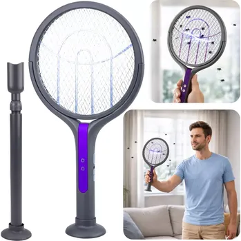 Elektrický lapač elektrická teleskopická mucholapka 2v1 s lampou proti komárům