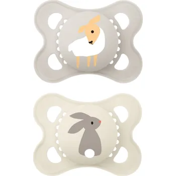 dudlíky MAM Dudlík silikonový Original 0+m (2ks) - šedý/béžový