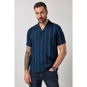 Pánská košile JP1880, Plus size Pruhovaná košile, krátké rukávy, Cuba límeček, viskóza, Cuba střih, do 8XL pro plnoštíhlé nadměrná velikost, 846814130-1454, modrý, 5XL, Plus size oblečení, Oblečení pro vysoké muže, Nadměrné velikosti, Oblečení pro plnoštíhlé.