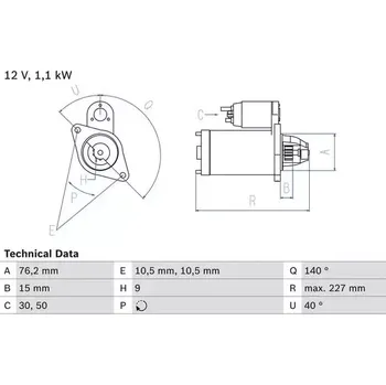 Startér BOSCH Startér BO 0986019040