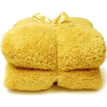 deka Unique Living, Holandsko Unique Living - Heboučká deka Teddy žlutá - 150 × 200 cm Barva: jako na obrázku, Velikost: 150x200