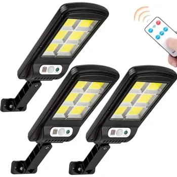 Venkovní osvětlení Sada 3ks solární světlo s čidlem pohybu, 120 COB LED, solární venkovní lampa