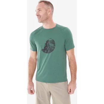 Pánské tričko QUECHUA Pánské turistické tričko MH 500 3XL ZELENÁ