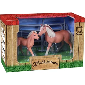 Figurka RAPPA Sada koně 2 ks s ohradou se světlou hřívou
