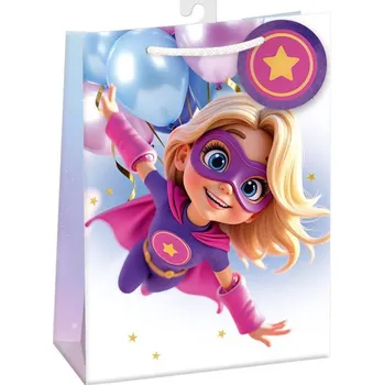 Deštník Argus Taška dárková akční hrdinka 23x32x13cm papírová lesklá